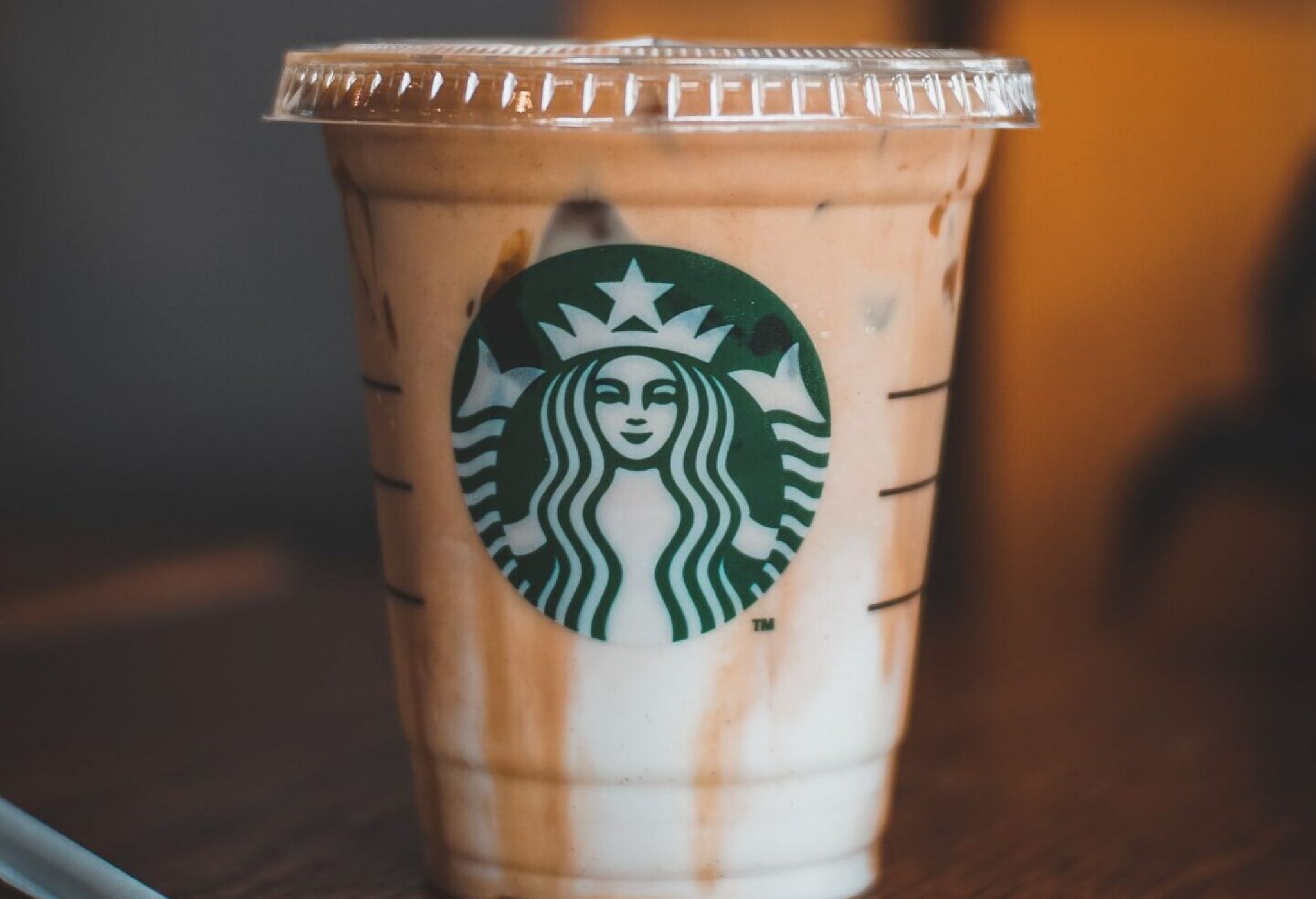 Starbucks cup with cold drink inside